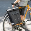 Sakwa rowerowa z funkcją plecaka wodoodporna z zaczepem na kask 18l - czarna