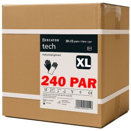 Rękawice Robocze MERCATOR Tech Black+Black PU - 240 Par (10 - XL)