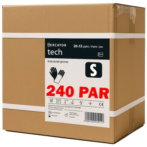 Rękawice Robocze MERCATOR Tech Black+Black PU - 240 Par (10 - XL) Rękawice Robocze MERCATOR Tech Black+Black PU - 240 Par (10 - XL)