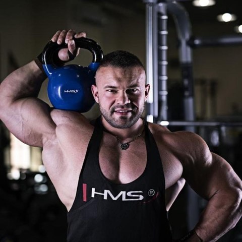 Kettlebell żeliwny pokryty winylem HMS KNV32 BLUE Kettlebell żeliwny pokryty winylem HMS KNV32 BLUE