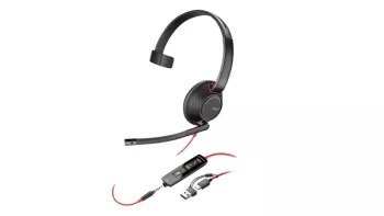 Słuchawki przewodowe HP Poly Blackwire 5210 Mono + Adapter USB-C/A - 8X230AA Słuchawki przewodowe HP Poly Blackwire 5210 Mono + Adapter USB-C/A - 8X230AA