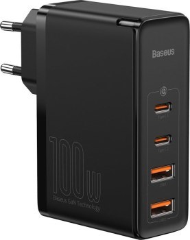Baseus GaN2 Pro, 2x USB + 2x USB-C, 100W, EU (czarna) Baseus GaN2 Pro, 2x USB + 2x USB-C, 100W, EU (czarna)