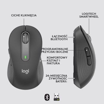 Mysz bezprzewodowa Logitech Signature M650 L grafitowa 910-006236 Logitech Mysz bezprzewodowa Logitech Signature M650 L grafitowa 910-006236 Logitech