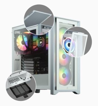OBUDOWA CORSAIR iCUE 4000X RGB TG Mid Tower WHITE OBUDOWA CORSAIR iCUE 4000X RGB TG Mid Tower WHITE