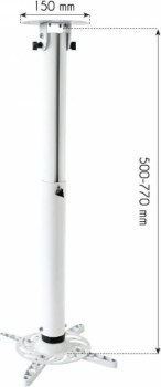 Uchwyt - Techly 022267 Sufitowy uchwyt do projektora, 50-77cm, 15kg, biały