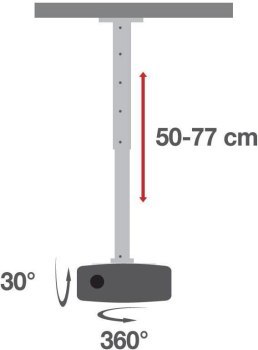 Uchwyt - Techly 022267 Sufitowy uchwyt do projektora, 50-77cm, 15kg, biały Uchwyt - Techly 022267 Sufitowy uchwyt do projektora, 50-77cm, 15kg, biały