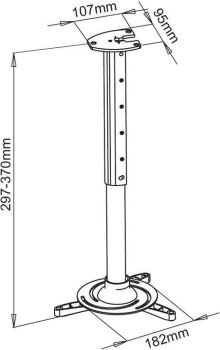 Uchwyt - Techly Sufitowy uchwyt do projektora (301559) 30-37 cm Uchwyt - Techly Sufitowy uchwyt do projektora (301559) 30-37 cm