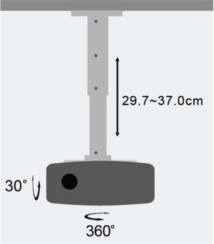 Uchwyt - Techly Sufitowy uchwyt do projektora (301559) 30-37 cm Uchwyt - Techly Sufitowy uchwyt do projektora (301559) 30-37 cm