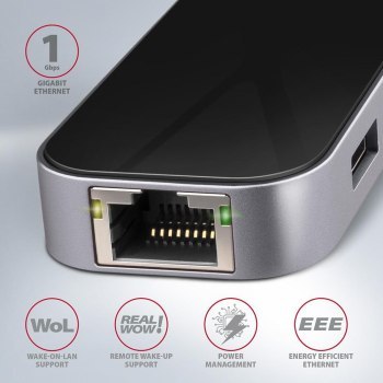 Wieloportowy HUB USB-C 3.2 Gen 1, HDMI + 3x USB-A + LAN(RJ45) + PD 100W Axagon HMC-6GL Axagon Wieloportowy HUB USB-C 3.2 Gen 1, HDMI + 3x USB-A + LAN(RJ45) + PD 100W Axagon HMC-6GL Axagon