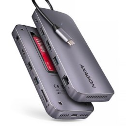 Wieloportowy HUB USB-C 3.2 Gen 2, NVMe/SATA M.2, HDMI i DisplayPort Axagon HMC-12GM2 Axagon