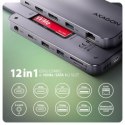 Wieloportowy HUB USB-C 3.2 Gen 2, NVMe/SATA M.2, HDMI i DisplayPort Axagon HMC-12GM2 Axagon