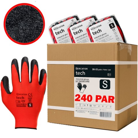 Rękawice Robocze MERCATOR Tech Red+Black Latex - 240 Par (7 - S) Rękawice Robocze MERCATOR Tech Red+Black Latex - 240 Par (7 - S)