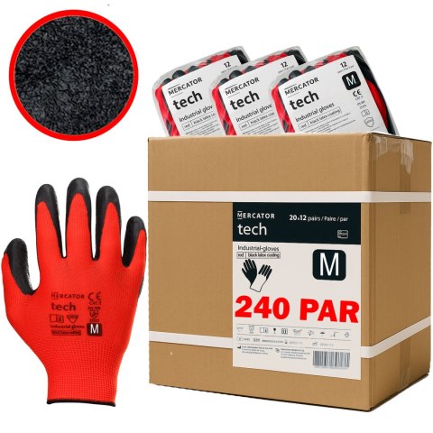 Rękawice Robocze MERCATOR Tech Red+Black Latex - 240 Par (8 - M) Rękawice Robocze MERCATOR Tech Red+Black Latex - 240 Par (8 - M)