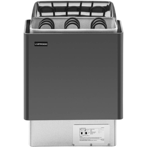Piec do sauny elektryczny 3-6 m3 do 110C 400 V 4.5 kW czarno-srebrny Piec do sauny elektryczny 3-6 m3 do 110C 400 V 4.5 kW czarno-srebrny