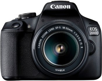 Aparat fotograficzny - Canon EOS 2000D + obiektyw EF-S 18-55mm IS II + LP-E10 Aparat fotograficzny - Canon EOS 2000D + obiektyw EF-S 18-55mm IS II + LP-E10