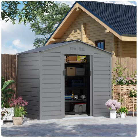 Domek Ogrodowy 213 x 131 x 192 cm Szary 2,43 m² PAKO 84H-352V00SR Domek Ogrodowy 213 x 131 x 192 cm Szary 2,43 m² PAKO 84H-352V00SR
