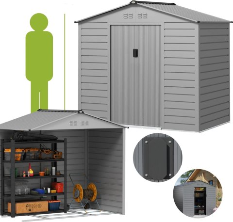 Domek Ogrodowy 213 x 131 x 192 cm Szary 2,43 m² PAKO 84H-352V00SR Domek Ogrodowy 213 x 131 x 192 cm Szary 2,43 m² PAKO 84H-352V00SR