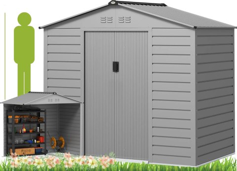 Domek Ogrodowy 213 x 131 x 192 cm Szary 2,43 m² PAKO 84H-352V00SR Domek Ogrodowy 213 x 131 x 192 cm Szary 2,43 m² PAKO 84H-352V00SR