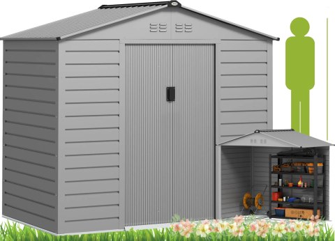 Domek Ogrodowy 213 x 131 x 192 cm Szary 2,43 m² PAKO 84H-352V00SR Domek Ogrodowy 213 x 131 x 192 cm Szary 2,43 m² PAKO 84H-352V00SR