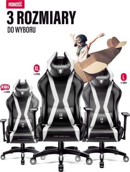 Fotel - Diablo X-Horn 2.0 King Size Czarno-Biały Fotel - Diablo X-Horn 2.0 King Size Czarno-Biały