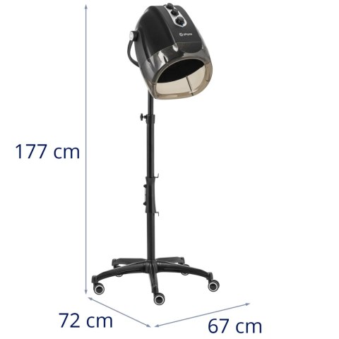 Suszarka do włosów hełmowa fryzjerska z jonizacją stojąca 70 C 1000 W - czarna Suszarka do włosów hełmowa fryzjerska z jonizacją stojąca 70 C 1000 W - czarna