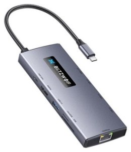 Replikator - Blitzwolf 10w1 HUB BW-NEW TH8 | USB 3.0 x3 | USB-C x2 | PD 100W | HDMI | RJ45