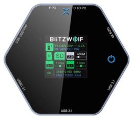 Replikator - Blitzwolf BW-TH16 8w1 USB 100W LCD Smart Display | USB-C x1 | USB 3.1 x2 | PD 100W | HDMI
