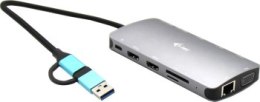 Replikator - i-tec USB 3.0 / USB-C / Thunderbolt 3x Display Metal Nano Docking Station 2xHDMI 1x VGA LAN Czytnik kart 5x USB+ Po