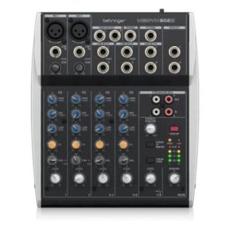 Behringer 802S - 8-kanałowy kompaktowy mikser analogowy z interfejsem USB zaprojektowany specjalnie do obsługi podcastów streamo