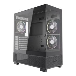 GEMBIRD OBUDOWA FORNAX X550 AQUARIUM MIDI-TOWER (2X USB 3.1 1X USB TYPE-C) 3X FAN CZARNA
