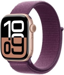 Apple Watch Series 10 GPS 46mm Rose Gold Aluminium Case with Plum Sport Loop