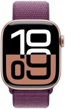 Apple Watch Series 10 GPS 46mm Rose Gold Aluminium Case with Plum Sport Loop Apple Watch Series 10 GPS 46mm Rose Gold Aluminium Case with Plum Sport Loop