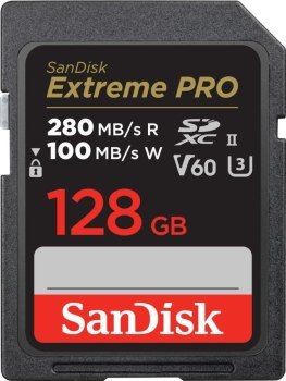 SanDisk SDXC 128GB Extreme Pro 280/100 MB/s V60 UHS-II