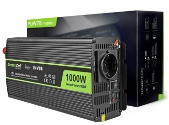 Green Cell 12V na 230V Modyfikowana sinusoida 1000W Green Cell 12V na 230V Modyfikowana sinusoida 1000W