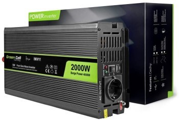Green Cell 12V na 230V Czysta sinusoida 2000W Green Cell 12V na 230V Czysta sinusoida 2000W