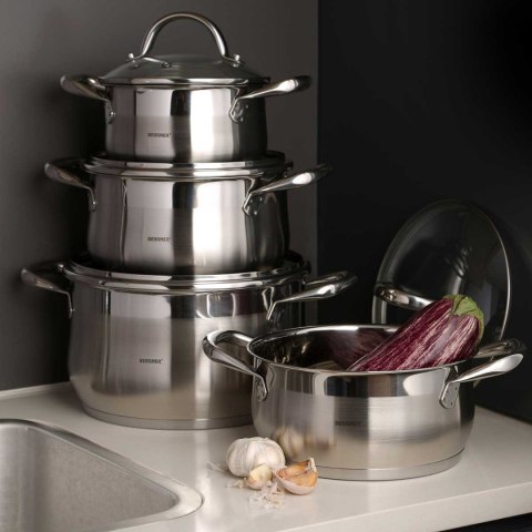 ZESTAW GARNKÓW STALOWYCH 8 ELEM. GOURMET LINE BG-6523 ZESTAW GARNKÓW STALOWYCH 8 ELEM. GOURMET LINE BG-6523