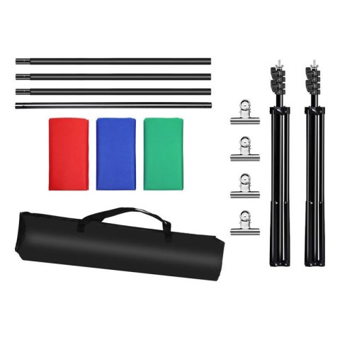 Zestaw/Statyw do mocowania tła fotograficznego Puluz 2x3m + tła fotograficzne 3 szt PKT5205 Puluz Zestaw/Statyw do mocowania tła fotograficznego Puluz 2x3m + tła fotograficzne 3 szt PKT5205 Puluz