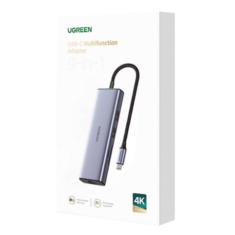 Adapter UGREEN Revodok 9w1 CM490 Hub USB-C, 2x USB-A 3.0, USB-A 2.0, 2x HDMI 4K/60Hz, SD/TF, RJ45 (gwiezda szarość) UGREEN Adapter UGREEN Revodok 9w1 CM490 Hub USB-C, 2x USB-A 3.0, USB-A 2.0, 2x HDMI 4K/60Hz, SD/TF, RJ45 (gwiezda szarość) UGREEN