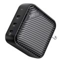 Ładowarka sieciowa INVZI GanHub 3x USB-C, 140W, EU/UK/AU/US (czarna) INVZI