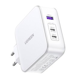 Ładowarka sieciowa UGREEN 15339 Nexode, 2xUSB-C, USB-A 3.0, PD3.0, QC4.0, GaN, 140W (biała) UGREEN