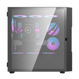Obudowa komputerowa Darkflash DK431 Glass (czarna) + 4 wentylatory RGB Darkflash