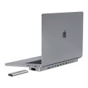 Stacja dokująca / Hub USB-C do MacBook Pro 13" / 14" INVZI MagHub 12w2 z kieszenią SSD (szara) INVZI