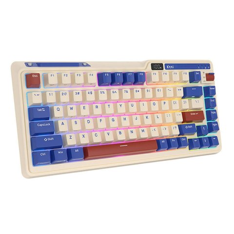 Bezprzewodowa klawiatura mechaniczna Royal Kludge KZZI K75 pro RGB, Moment Switch (retro-niebieska) Royal Kludge Bezprzewodowa klawiatura mechaniczna Royal Kludge KZZI K75 pro RGB, Moment Switch (retro-niebieska) Royal Kludge