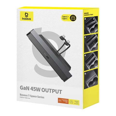 Hub Baseus T-Space z kablem USB-C do Lightning dla Tesla (czarny) Baseus Hub Baseus T-Space z kablem USB-C do Lightning dla Tesla (czarny) Baseus