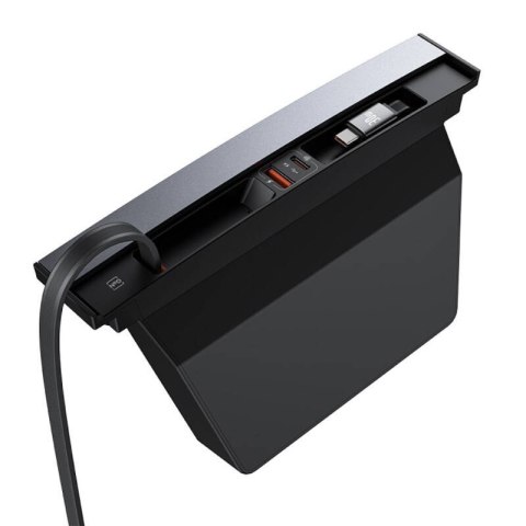 Hub Baseus T-Space z kablem USB-C do USB-C dla Tesla (czarny) Baseus Hub Baseus T-Space z kablem USB-C do USB-C dla Tesla (czarny) Baseus