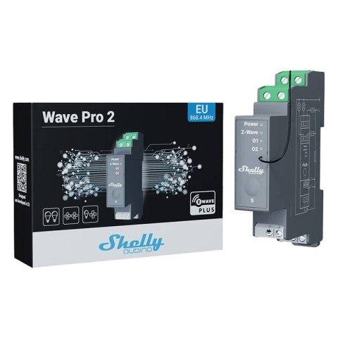2-kanałowy przekaźnik na szynę DIN Shelly Qubino Pro 2 Z-Wave Shelly 2-kanałowy przekaźnik na szynę DIN Shelly Qubino Pro 2 Z-Wave Shelly