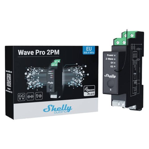 2-kanałowy przekaźnik na szynę DIN z pomiarem energii Shelly Qubino Pro 2PM Z-Wave Shelly 2-kanałowy przekaźnik na szynę DIN z pomiarem energii Shelly Qubino Pro 2PM Z-Wave Shelly