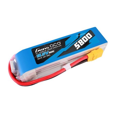 Akumulator Gens ace 5800mAh 60C 18.5V 5S1P Lipo z konektorem XT90 plug Gens ace Akumulator Gens ace 5800mAh 60C 18.5V 5S1P Lipo z konektorem XT90 plug Gens ace
