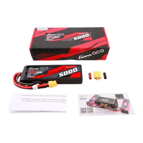Akumulator Gens ace G-Tech 5000mAh 7.4V 60C 2S1P Lipo PC z konektorem XT60 Plug Gens ace Akumulator Gens ace G-Tech 5000mAh 7.4V 60C 2S1P Lipo PC z konektorem XT60 Plug Gens ace