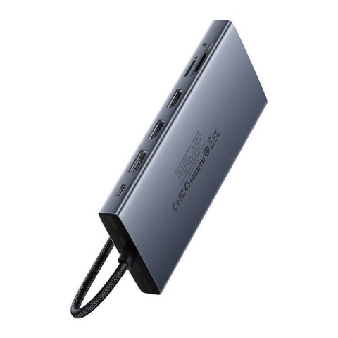 Hub 13w1 Baseus PortalJoy USB-C do HDMI+DP+VGA+C+USB+PD+RJ45+SD/TF+3.5mm (szary) Baseus Hub 13w1 Baseus PortalJoy USB-C do HDMI+DP+VGA+C+USB+PD+RJ45+SD/TF+3.5mm (szary) Baseus